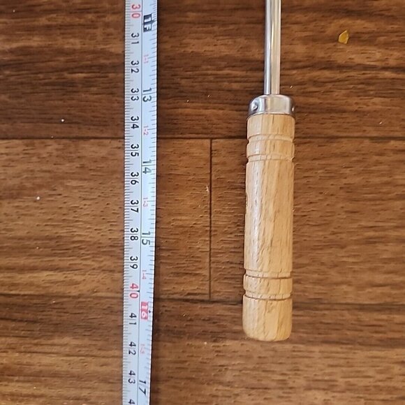 7 Stainless Steel BBQ Skewers Wood Handle Grilling Barbecue Hot Dogs - Picture 4 of 5